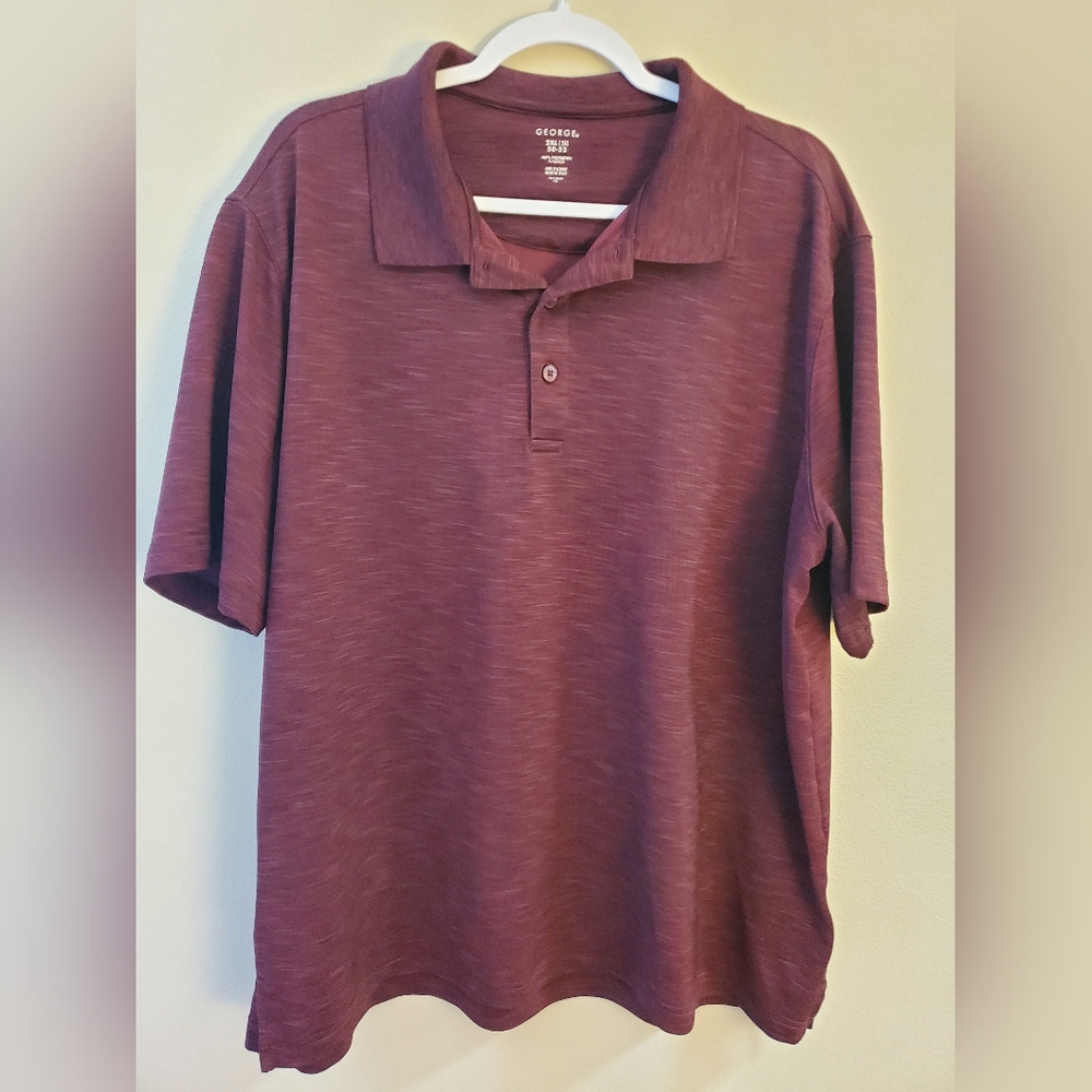 George Brand Burgundy Collared Golf Polo Shirt Size 2XL